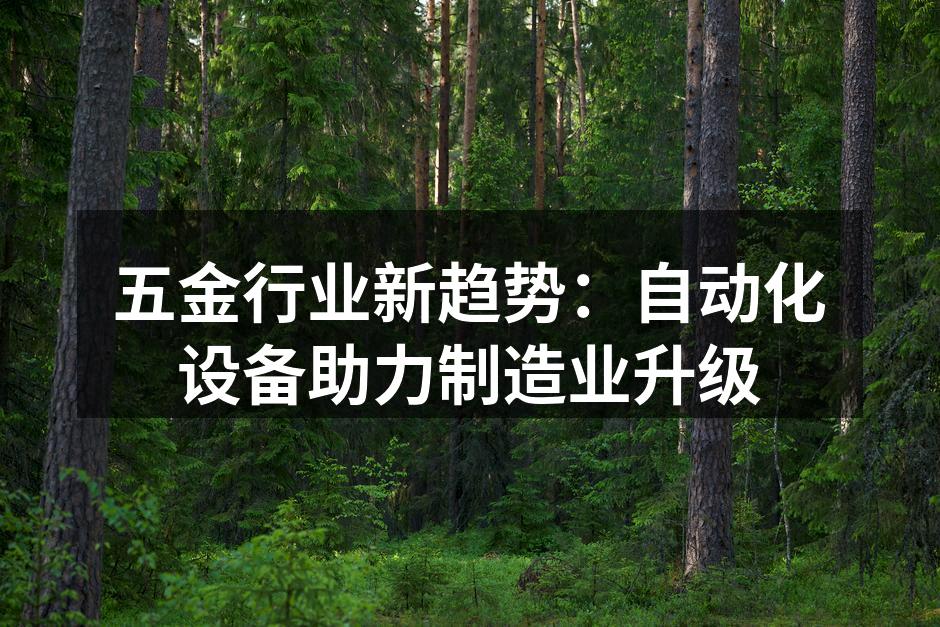 五金行业新趋势：自动化设备助力制造业升级
